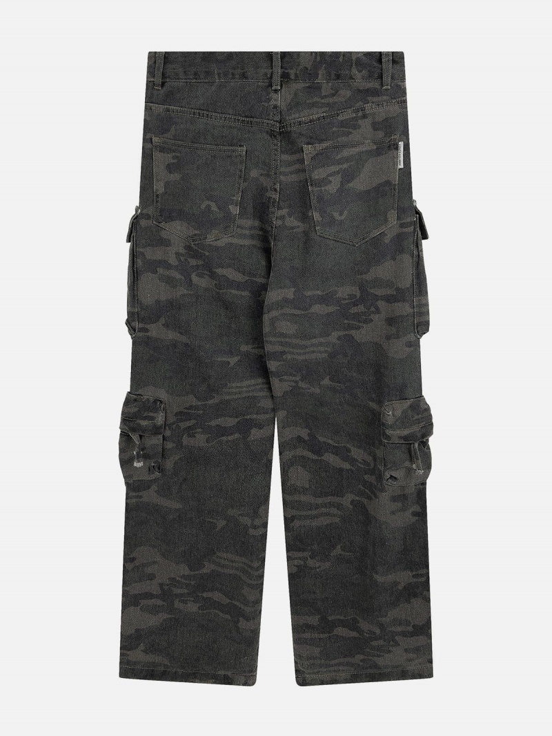 Pantalon Cargo Aelfric Eden Multi-pocket Camouflage Vert Camouflage | PVN-68540132